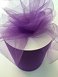 Tulle Fabric Spool/Roll 6 inch x 100 yards (300 feet), 34 Colors Available, On Sale Now! (purple)