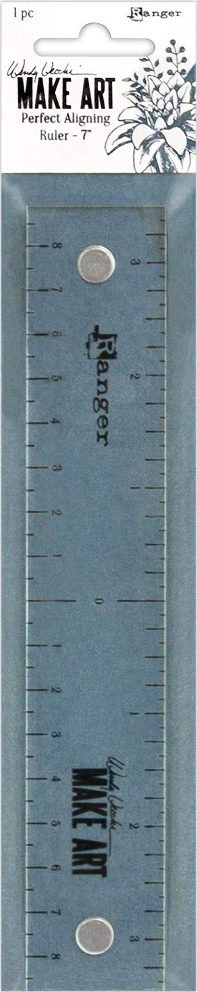Wendy Vecchi Ranger Make Art-Magnetic Aligning 7" Ruler, Grey, 7 inch