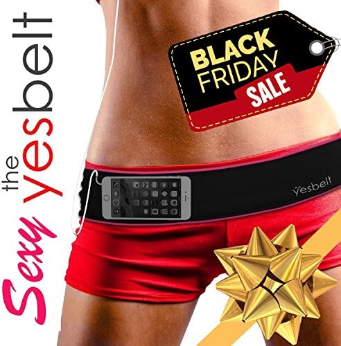 YesBelt PREMIUM with ZIPPER Pocket - Running Belt Better than Cell Phone Sports Armband - fits iPhone 6 Plus - Waist Fanny Pack 'n Travel Money Belt - Stylish fitness flip band 4 Workout - Pink XS