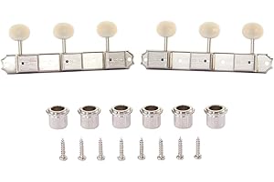 Premium 3-per-side On-a-Plate 3x3 Vintage Guitar Tuners Tuning Machines Tuning Keys for Gibson/Epi LP JR Ivory Plastic Oval B