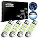 Partsam 44mm Festoon LED Light Bulbs LED Car Interior Lights Map Dome Reading Lights Bulbs 211-2 578 569 Festoon LED Bulb 6-SMD 12V -Ice Blue (Pack of 4)