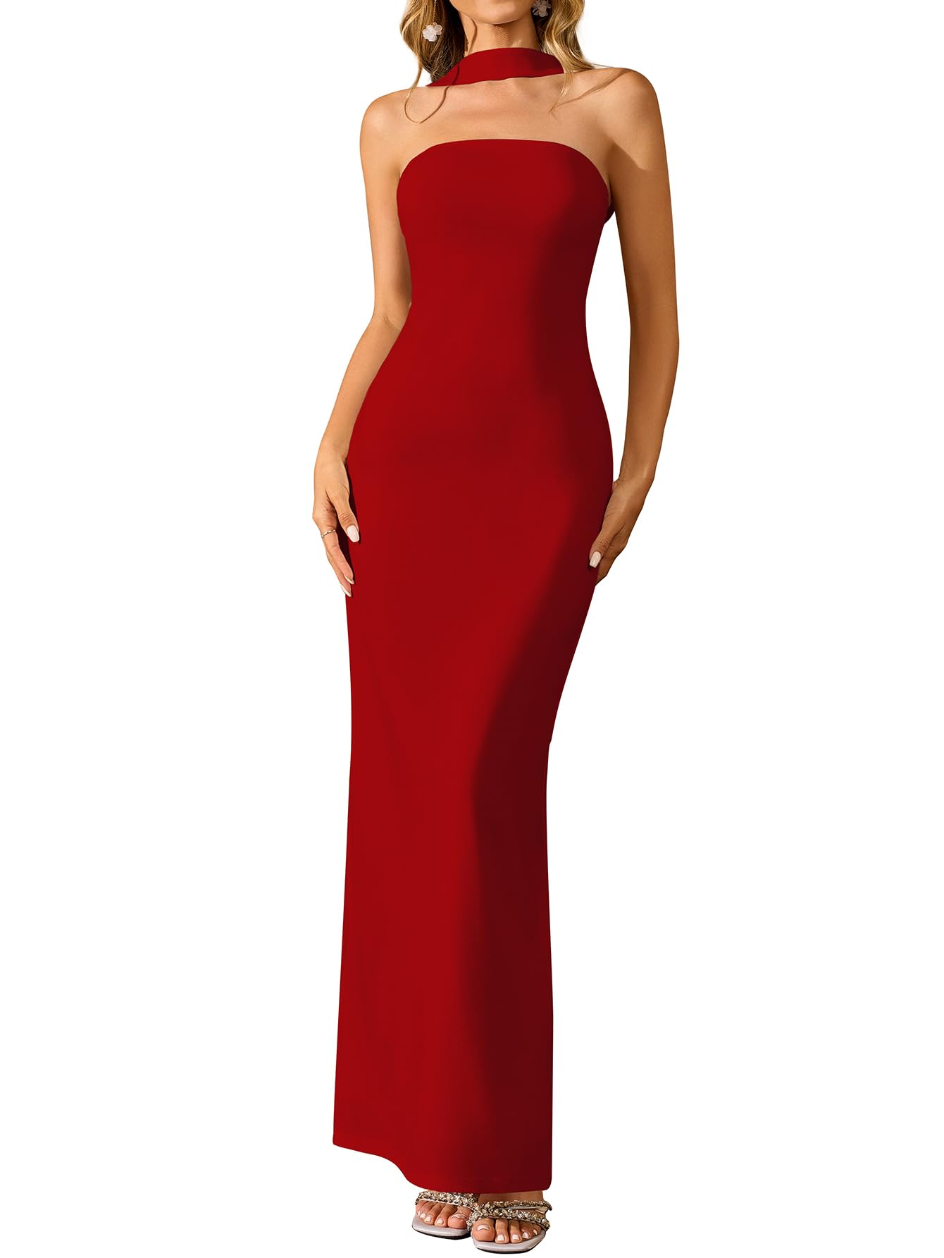 HTZMO Women Elegant Summer Bodycon Maxi Dress