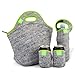 Extra Big Insulated Large Neoprene Lunch bag Set For Men And Women: Tote Lunch Bag + Bottle Cooler + 2 Can Insulators | 13,5