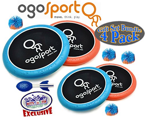 UPC 881314247936, Ogo Sport 15&quot; Mezo OgoDisk, 12&quot; Mini OgoDisk, Ogo Soft Ball &amp; Exclusive &quot;Matty&#39;s Toy Stop&quot; Mini Aero Football Deluxe Family Gift Set Bundle - 4 Pack