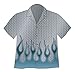David Carey Men's Diamondplate Flames Camp Shirt
