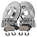 Callahan CCK11064 FRONT OE [2] Calipers + [2] Drilled/Slotted Rotors + Quiet Low Dust [4] Ceramic Pads Kit