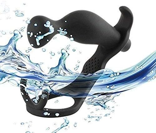 Àn~àl' Bû~tt Pl'û~gs-Silicone Trainer Pro~STA~te Ma~ssage with Two Pên~is Rings for Male Female and Beginner Kit (Black)