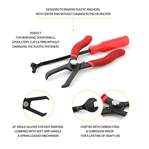 AFA Tooling 30 Degree Push Pin Removal Pliers and 9 Inch Fastener Removal Tool