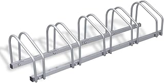 wolketon Fahrradständer Für 5 Fahrräder Boden- und Wandmontage Stahl verzinkt 130 x 32 x 26 cm