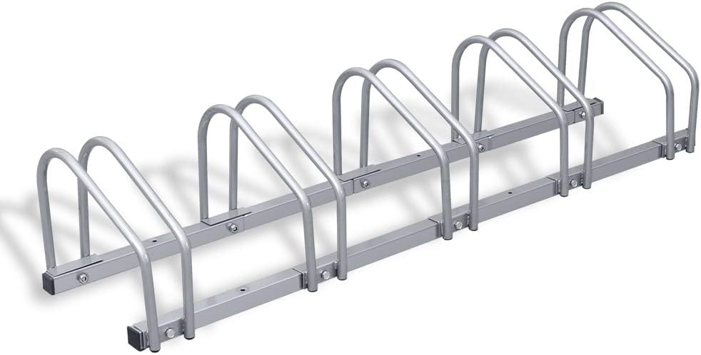 wolketon Fahrradständer Für 5 Fahrräder Boden- und Wandmontage Stahl verzinkt 130 x 32 x 26 cm