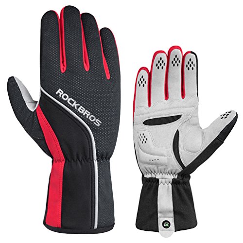 RockBros Winter Bike Riding Cycling Gloves Thermal Soft Outdoor Sports Full Finger Gloves for Men and Women