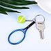 BBTO 6 Pieces Tennis Racket Keychain Key Rings Metal Tennis Ball Split Ring, 6 Colors