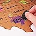 Pro.me Scratch Off Map of The United States Wall Poster Traveler Gifts Premium Decorative Watercolor Art Map 17x24in Bonus Accessories Set (White Gold), Scratch Off Your Journey