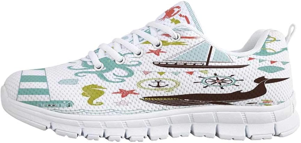 YOLIYANA Nautical Decor Lightweight Walking ShoesAntique After a Storm Comes a Calm Better Lose The Anchor Than The Whole Ship Sneakers for Girls Womens，US 5