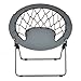 Giantex Folding Bunjo Bungee Chair Outdoor Camping Gaming Hiking Garden Patio Round Web Portable Steel Bungee Dish Chairs for Adults Kids, Gray