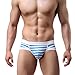 Voberry® Men's Sexy Stripe Boxer Briefs Cotton Underwear shorts Soft Underpants (L, F)