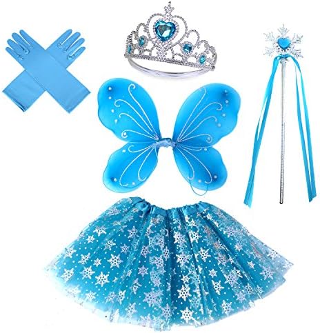 4 PC Girls Fairy Princess Costume Set with Wings, Tutu, Wand & Halo …