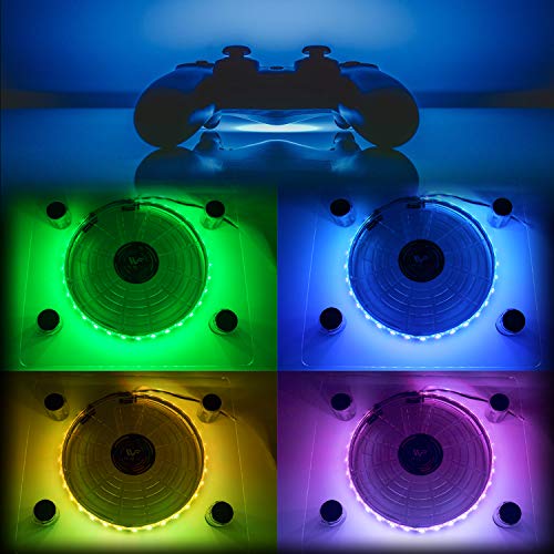 WOWLED USB RGB LED Cooler Cooling Fan Pad Stand Accessories for PS4
