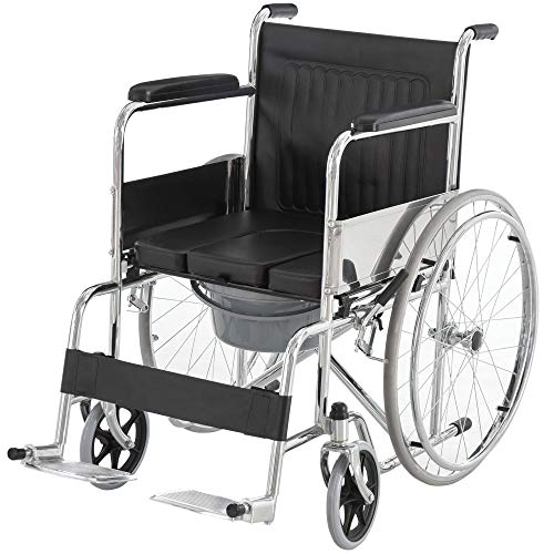 Folding Commode Mobile Toilet Aluminium Alloy Wheelchair with