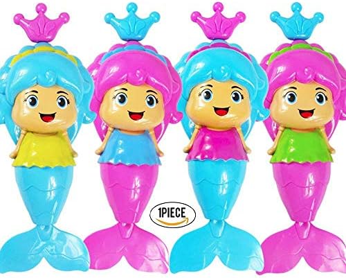 Mermaid Wind Up Floating Bath Water Clockwork Dabbling Toys, for Kids and Toddlers- Baby Bathtub Toy Doll -Swimming Pool Beach Bathing Time Bath Tub Fun BPA-free - 6 Mounts Warranty (1PC)