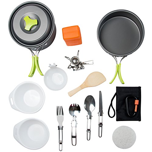 Buy 1 Liter Camping Cookware Mess Kit Backpacking Gear & Hiking