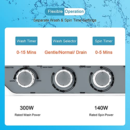 Giantex Portable Washing Machine SemiAutomatic, Twin Tub Washer and