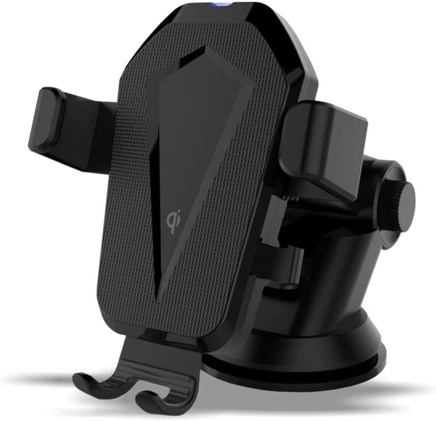 Suzec Universal Gravity Car Mount and QI Certified Wireless Charger (Black)