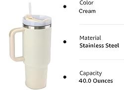 YOUEXPERT 40 oz Tumbler with Handle and Straw