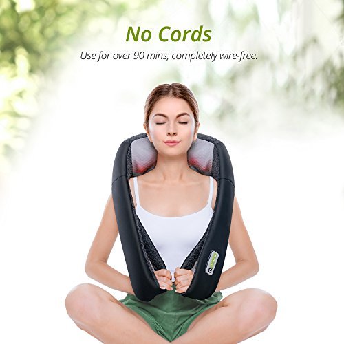 Mynt Cordless Neck & Shoulder Massager with Heat - Portable 3D Deep Kneading Massage with 1.5 Hours Battery