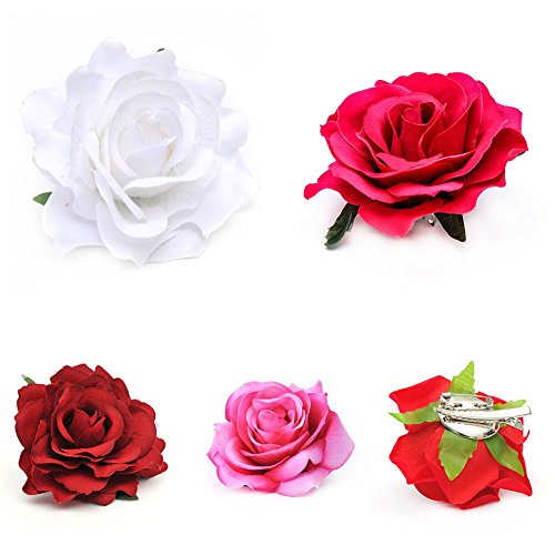 Yamalans 1Pc Women Rose Hair Clip Hairpin Corsage Brooch Pin Wedding Party Stage Decors
