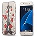 Galaxy S7 Case,3Cworld Ultra Thin Clear Art Pattern Crystal Gel TPU Rubber Flexible Slim Skin Soft Case for Samsung Galaxy S7 (Eiffel Tower/Flower- red)