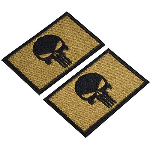 SHELCUP 2 Pieces Dead Skull Tactical Patch - Foliage