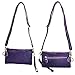Sanxiner Leather Print Crossbody Purse Wristlet Wallet Clutch Ladies Wrist Bag (Purple)