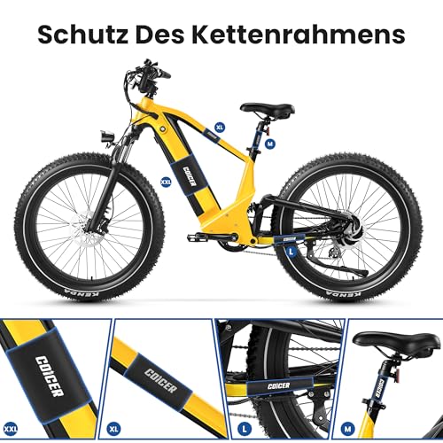 COICER Bicycle Frame Protection Transport | Set of 4 | Transport Protection Suitable for Thule Bicycle Carrier Carbon Frame Protection Bicycle Carrier Accessories Ebike Frame Protection Attachment (M,L,XL,XXL)
