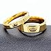 Uloveido 2pcs His Queen and Her King Gold Couple Rings Stainless Steel Promise Rings Matching Set Wedding Engagement Band Valentine's Day Gifts for Couples Lovers SN140