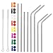 8 Pack FDA-Approved Stainless Steel Metal Drinking Straws,Fits Yeti RTIC or Any 20 or 30 oz Tumbler, Reusable Ecofriendly with 8 Colors Silicone Silencers and Comfort Tips Cover