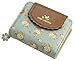 ETIAL Women's Vintage Floral Zip Mini Wallet Short Design Coin Purse Light Blue