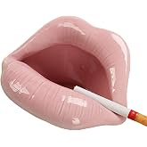 Wang-Data Ceramic Cigarette Ashtray Lips Style Fashion Home Decor（ Pink ） | Handmade ceramic ashtray with lips design. Holds cigarettes, jewelry and small items. Perfect for desks, vanities and gifts
