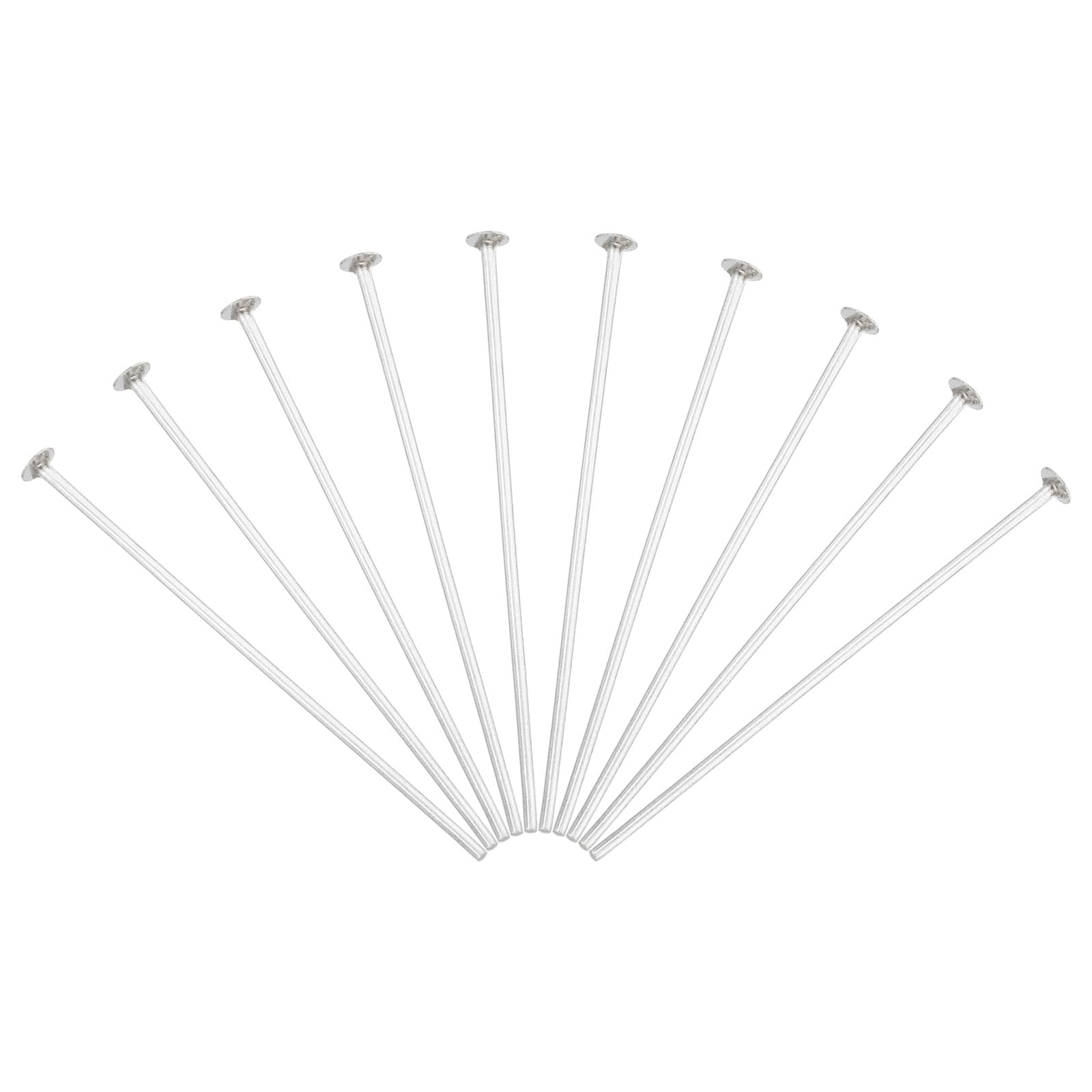 PATIKIL Chandelier Connector Clip Pins, 100 Pack 2.5mm OD x 40mm L Chandelier Replacement Prism Copper Pins for Fastening Suncatcher Crystals Parts, Silver