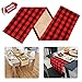 VIGLT Christmas Table Runner Cotton Burlap Buffalo Plaid Table Runner Christmas Reversible Double Sided Table Runner for Holiday Christmas Table Decorations, 14 x 72 Inch