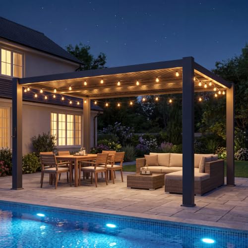 Aoxun 10x12 Louvered Pergola Review: Adjustable Roof Patio Structure image 30
