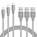 Charger Cable Novtech 3 Pack 3ft 6ft 10ft Heavy Duty Lightning to USB Cable Fast Charging Cord for iPhone x 8 8 Plus 7 7 Plus 6s 6s Plus 6 6 plus 5s 5c 5 iPad Air iPad mini iPod-Gray