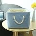 TheWarmHome Decorative Basket Fabric Storage Basket Bin Organizer with Sturdy Rod for Clothes Storage,Baby Storage, Toy Storage, Nursery Baskets for Gifts Empty (Blue, 15.7L11.8W8.3H)