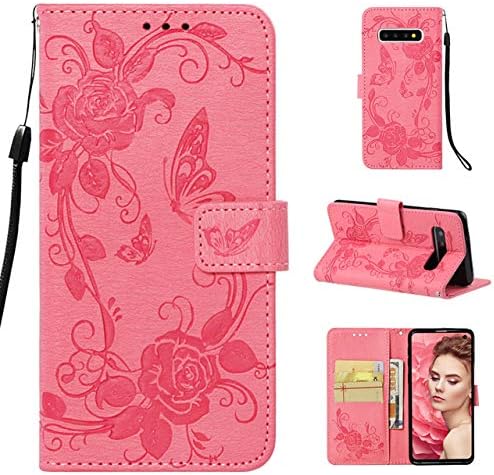 HICYCT Samsung Galaxy S10 Case Cover,Wallet Case Premium Soft PU Leather with Kickstand, Card Slots, Magnetic Closure, Flip Notebook Cover Case for Samsung S10 6.1"(Pink)