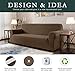 CHUN YI Stretch Sofa Slipcover 1-Piece Couch Cover, Seater Settee Coat Soft with Elastic Bottom, Checks Spandex Jacquard Fabric, Large, Coffee