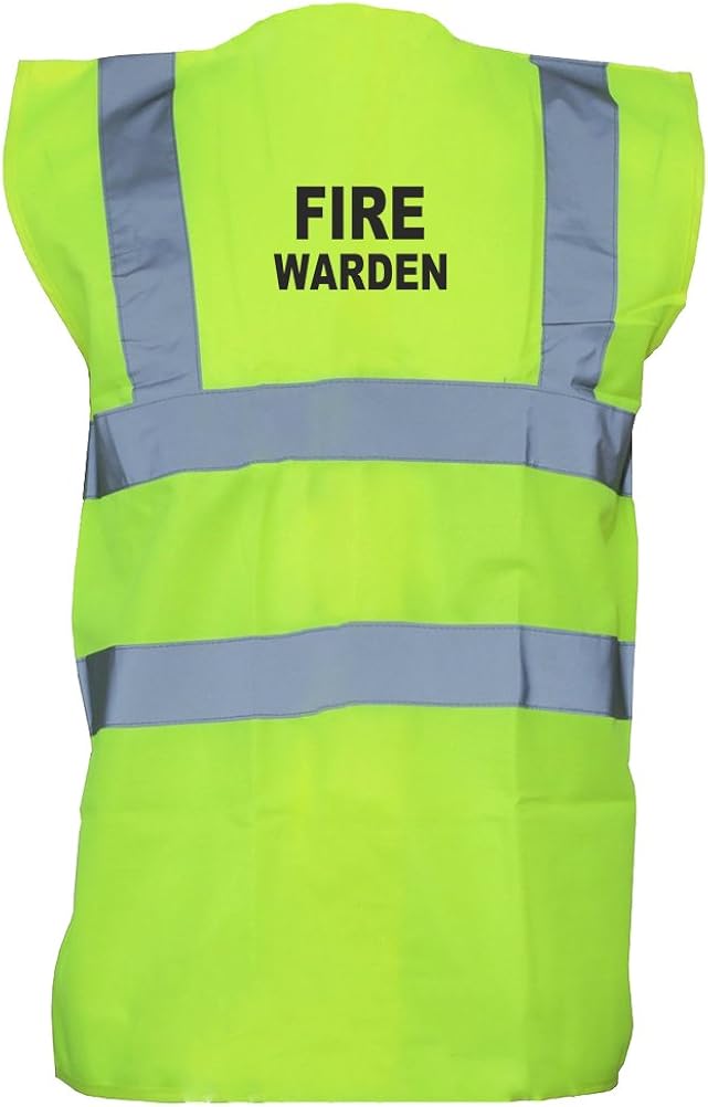 Brand88 Fire Warden, Printed HiVis Vest Waistcoat Clothing