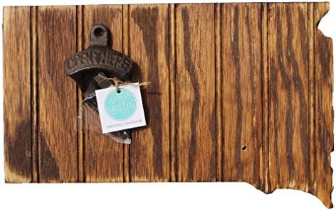 Grace Graffiti South Dakota State Bottle Opener with Chestnut Stain