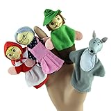 Lookatool® 4PCS/Set Little Red Riding Hood Christmas Animal Finger Puppet toy Educational Toys Storytelling Doll