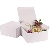 12 Pack White Gift Boxes 8x8x4 Inches, Paper Gift Box with Lids for Wedding Present, Bridesmaid Proposal Gift, Cupcake Boxes,