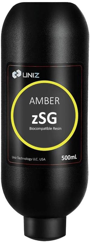 UNIZ zSG Surgical Guide 3D Printer Resin LCD UV-Curing Photopolymer 405nm Resin - Amber 500ml